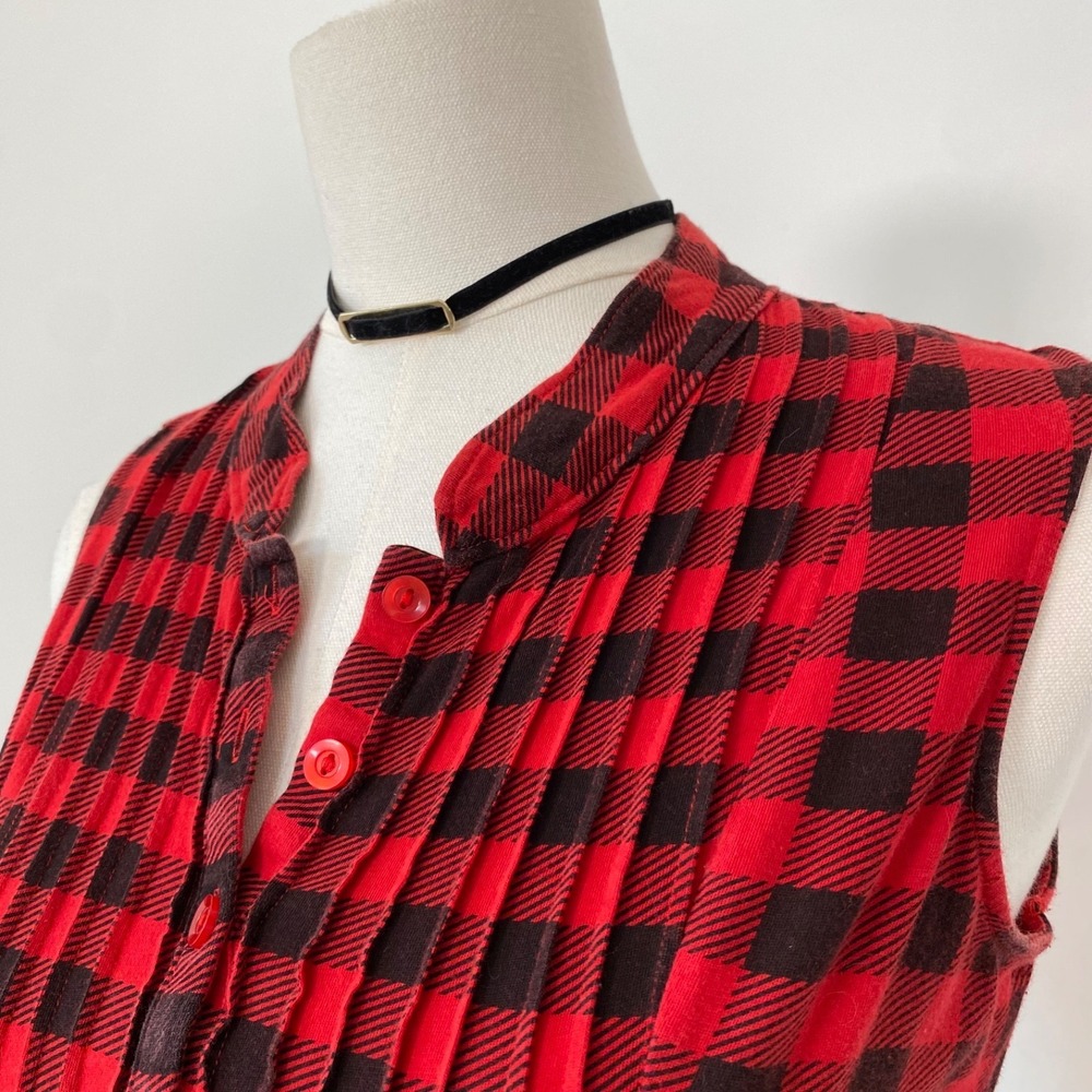 Charlotte Russe Womens Y2K Babydoll Top Size M Tie Back Mall Goth Grunge Plaid - Picture 3 of 9